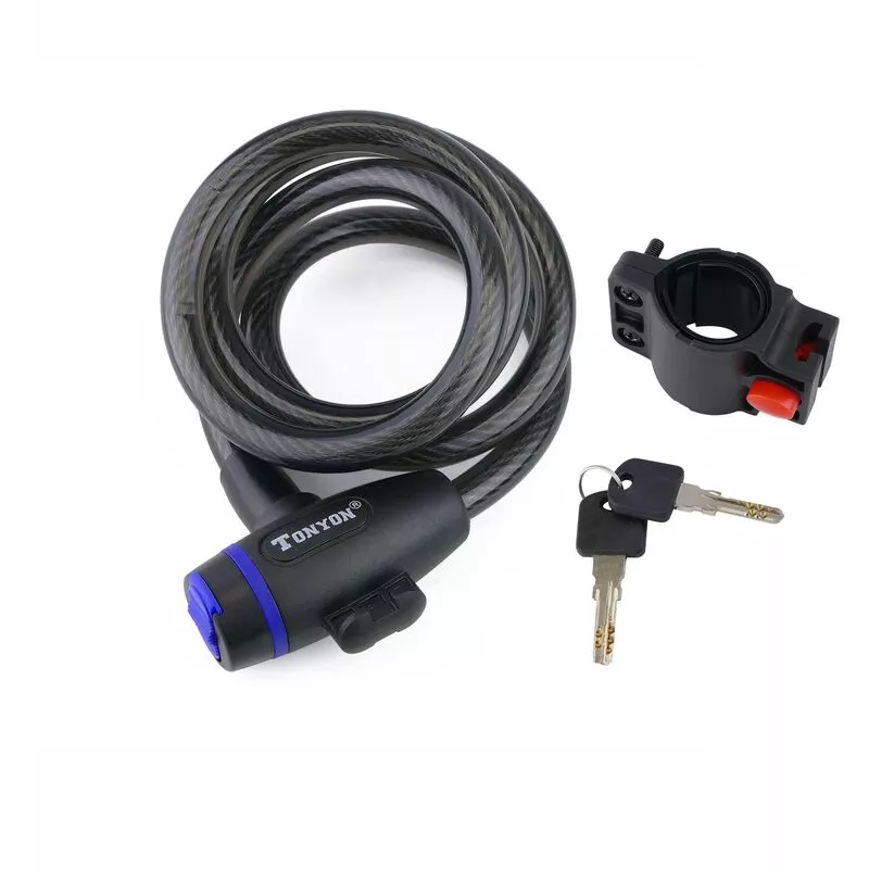 Cable antirrobo de acero con candado para bicicleta 12x1200mm llave - Primematik barato