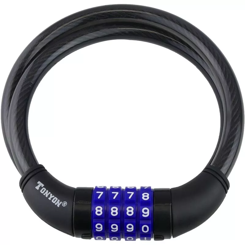 Cable antirrobo de acero con candado para bicicleta 12x800mm combinación - Primematik barato