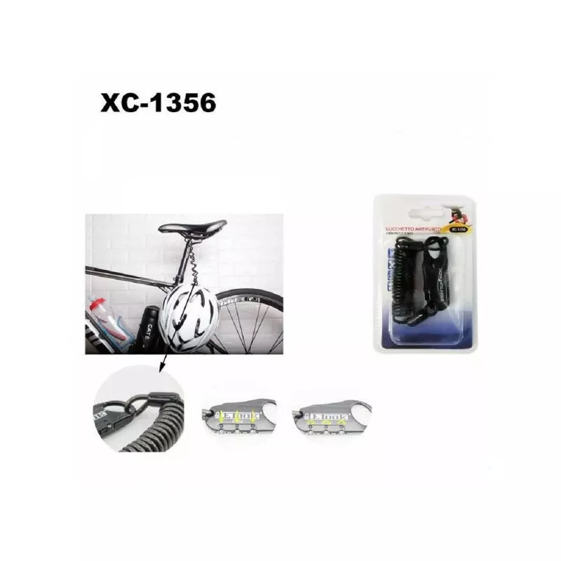 Cable de primavera en espiral Lock anti -theft para bicicleta Combinación de bicicleta XC1356 barato