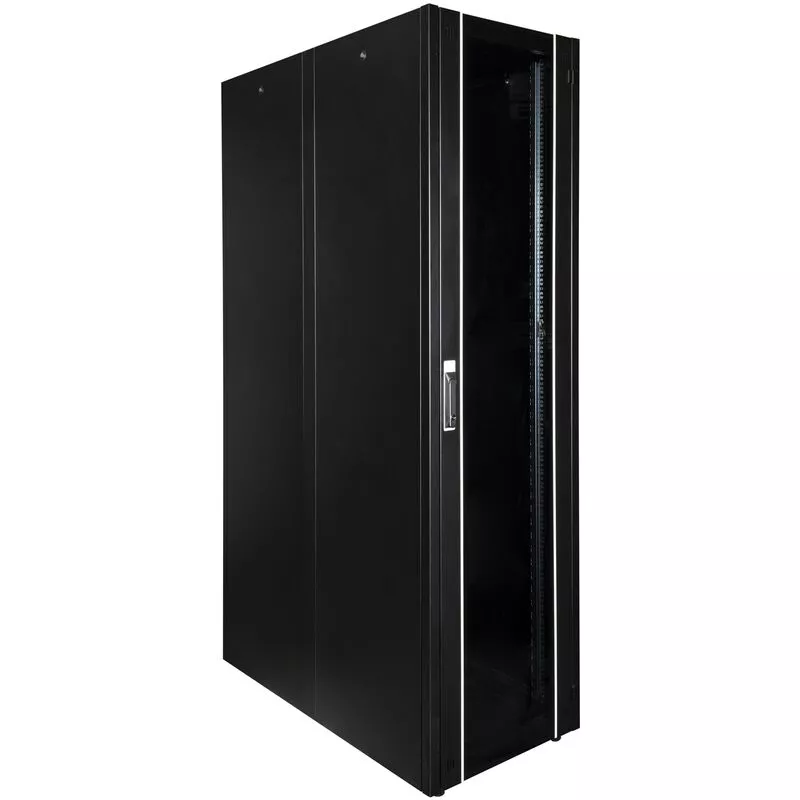 CableMarkt - Armario EcoRack 47U 19” negro de pie con puerta de cristal 600 x 1200 x 2202 mm barato