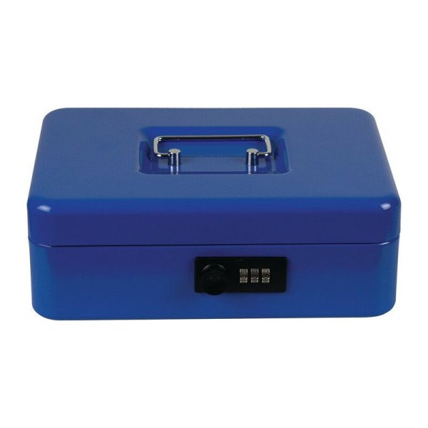 Caja Dinero Azul H90Xb250Xt180Mm 1.31Kgcon Cerradura De Cilindro Barato