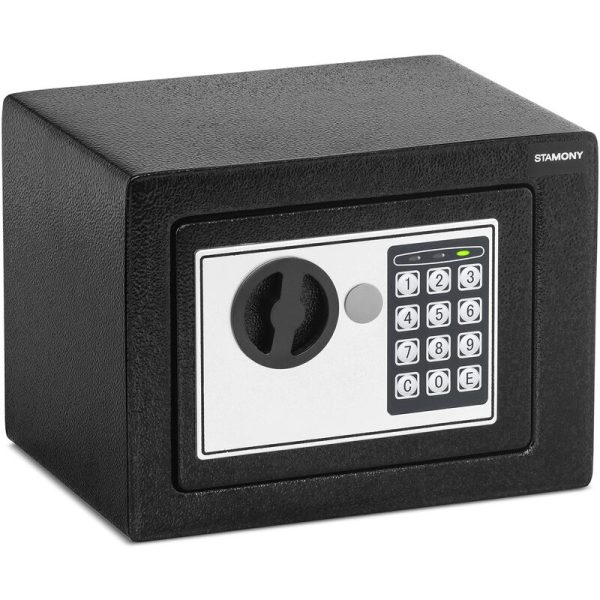 Caja Fuerte Electrónica De Seguridad Cerradura Combinación 2 Llaves 23X17X17Cm - Negro