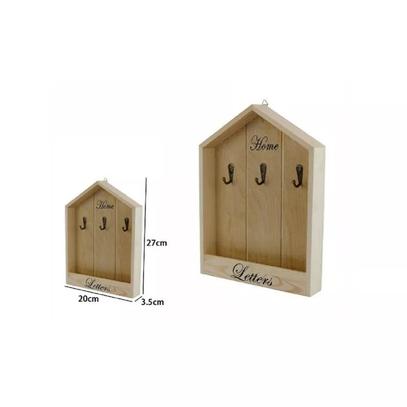 Caja de llave de llave de madera Kenchia 3 asientos Cartas del hogar Cartas Decoupage 07078 barato