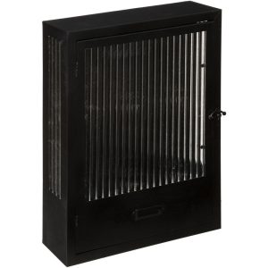 Caja de llaves «House» - metal y vidrio 28 x 38 cm Atmosphera créateur d'intérieur - Negro barato