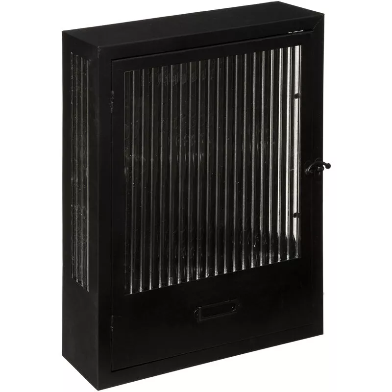 Caja de llaves «House» - metal y vidrio 28 x 38 cm Atmosphera créateur d'intérieur - Negro barato