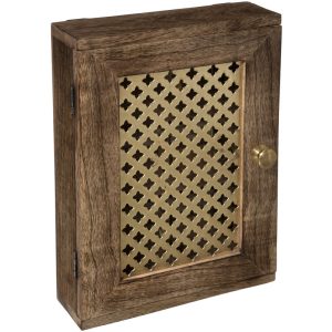 Caja de llaves «Oasis» - metal y madera 20 x 28 cm Atmosphera créateur d'intérieur - Marron castaño barato