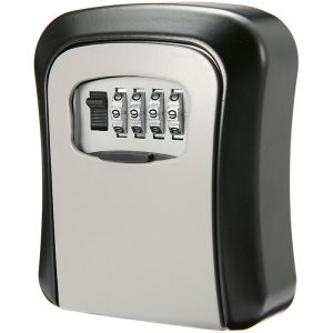 Caja de llaves de montaje en pared de aleación de aluminio Caja de almacenamiento de llaves de casa con contraseña de combinación de 4 dígitos Caja barato