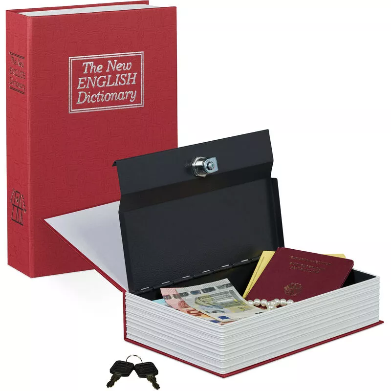 Caja fuerte de acero camuflada como diccionario inglés