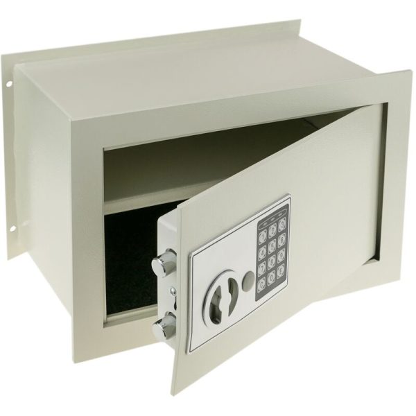 Caja fuerte de seguridad beige empotrada con código electrónico digital 36x19x23cm - Prixprime barato