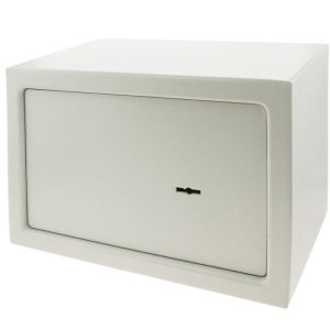 Caja fuerte de seguridad de acero beige con llaves 31 x 20 x 20 cm - Prixprime barato