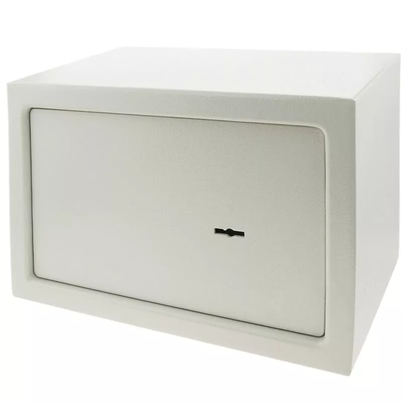 Caja fuerte de seguridad de acero beige con llaves 31 x 20 x 20 cm - Prixprime barato