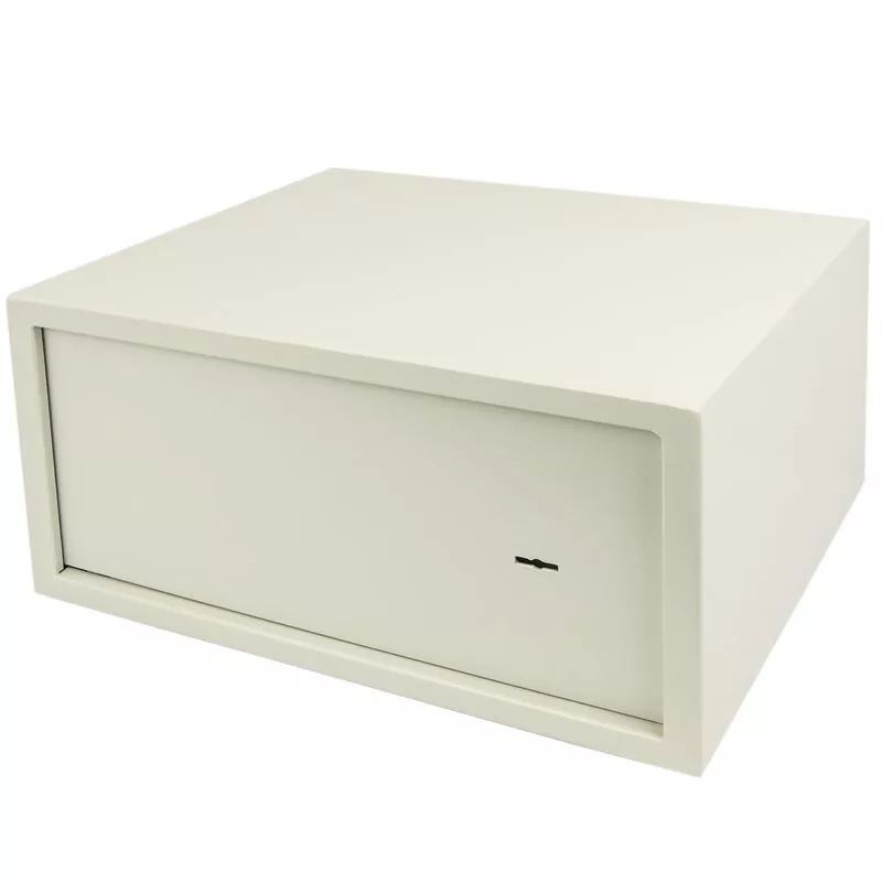 Caja fuerte de seguridad de acero beige con llaves 44 x 38 x 23 cm - Prixprime barato