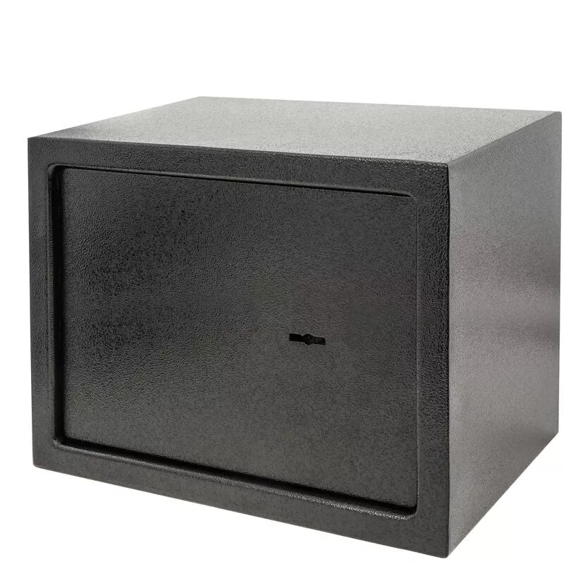 Caja fuerte de seguridad de acero negra con llaves 35 x 25 x 25 cm - Prixprime barato