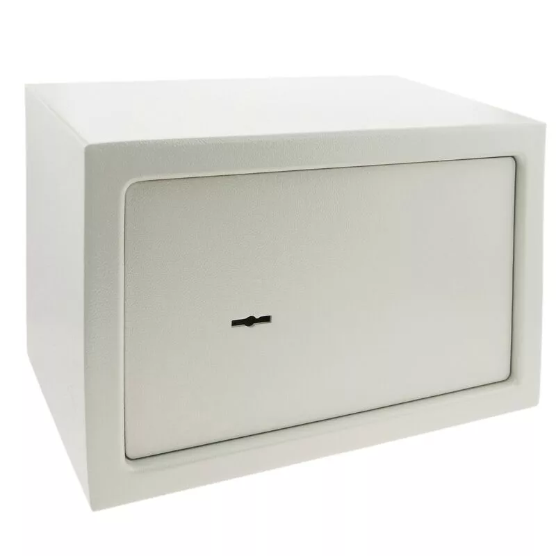 Caja fuerte de seguridad de acero y con llaves 31 x 20 x 20 cm beige - Primematik barato