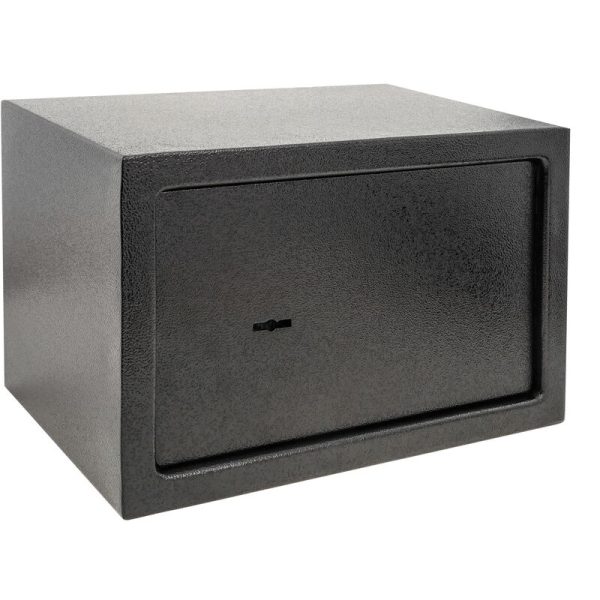 Caja fuerte de seguridad de acero y con llaves 31 x 20 x 20 cm negra - Primematik barato