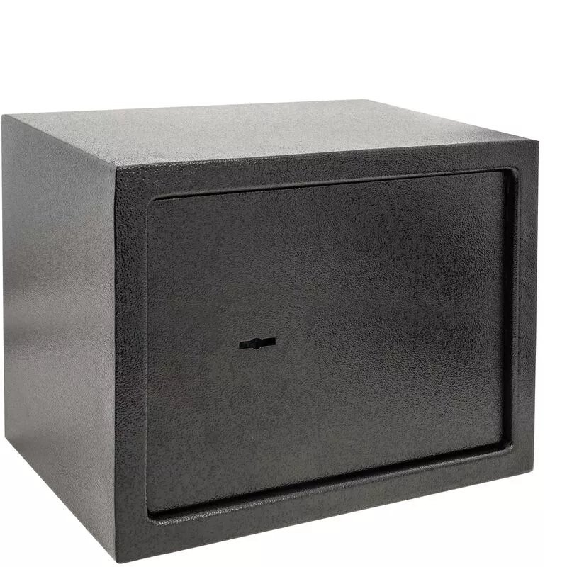 Caja fuerte de seguridad de acero y con llaves 35 x 25 x 25 cm negra - Primematik barato