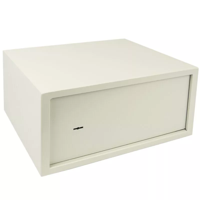 Caja fuerte de seguridad de acero y con llaves 44 x 38 x 23 cm beige - Primematik barato