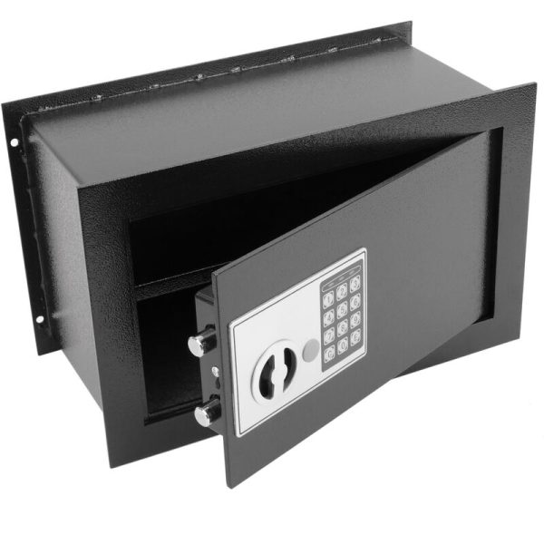 Caja fuerte de seguridad empotrada con código electrónico digital 40x20x25cm negra - Primematik barato