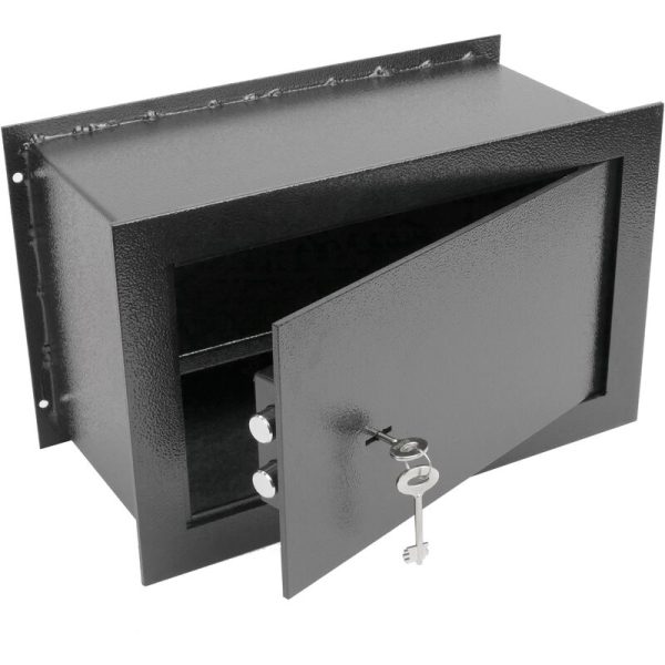 Caja Fuerte De Seguridad Empotrada De Acero Con Llaves 40X20X25Cm Negra - Primematik Barato