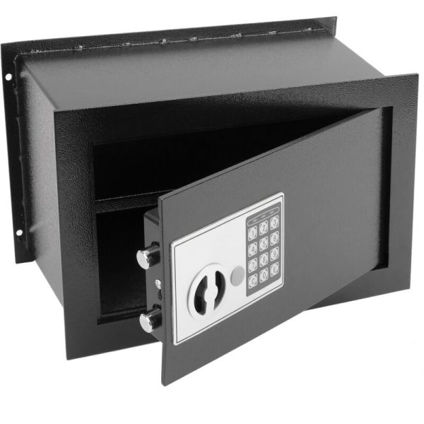 Caja fuerte de seguridad negra empotrada con código electrónico digital 36x19x23cm - Prixprime barato