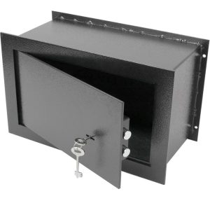 Caja fuerte de seguridad negra empotrada de acero con llaves 36x15x23cm - Prixprime barato