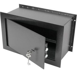 Caja fuerte de seguridad negra empotrada de acero con llaves 40x20x25cm - Prixprime barato