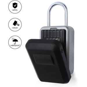 Caja fuerte impermeable para llaves Caja fuerte de pared para llaves Caja fuerte de exterior para llaves Caja fuerte de pared para llaves - Negro barato