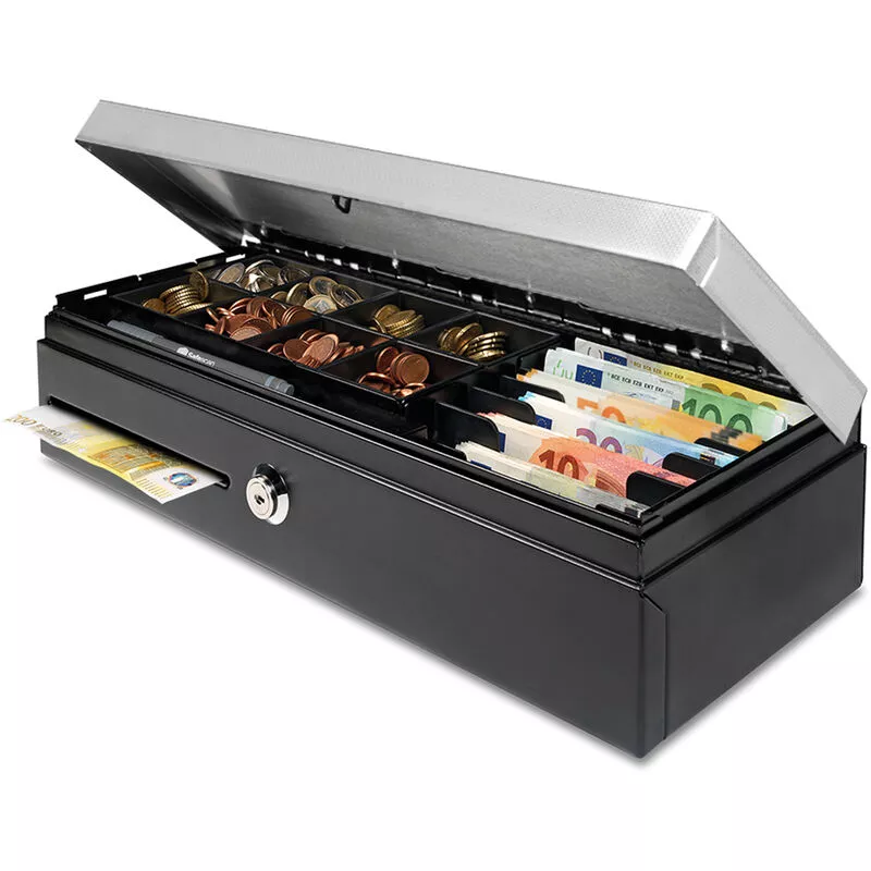 Cajón Portamoneda con tapa vertical de 46 cm x 17 cm x 10 cm Safescan Hd-4617c barato