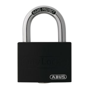 Candado de cilindro T65AL / 40 negro Lock-Tag Ancho del cuerpo de la cerradura 43 mm aluminio con llave diferente barato