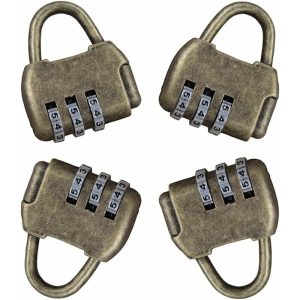 Candado de combinación de 4 piezas Candado de combinación Candado de combinación antirrobo Candado de combinación retro de 3 dígitos barato
