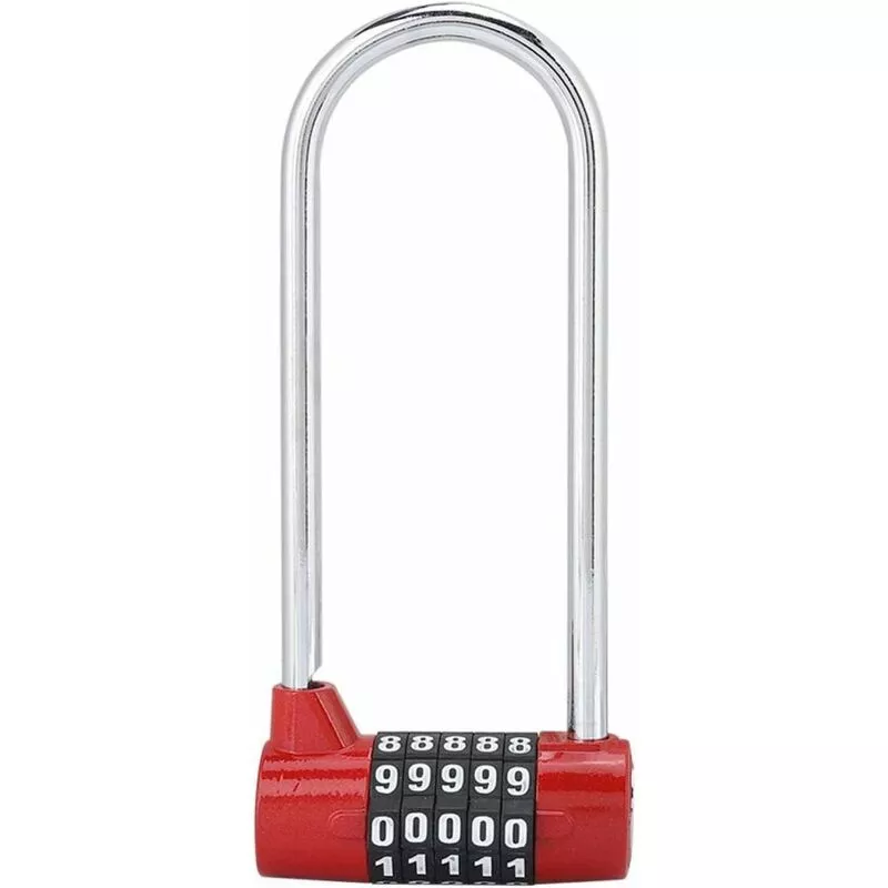 Candado de combinación de 5 dígitos Seguridad de aleación Cerradura de código en forma de u Cerradura de casillero extra larga con cerradura de barato