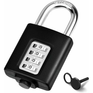 Candado de combinación para casillero Candado de combinación pequeño reiniciable para exteriores de 4 posiciones (negro) barato
