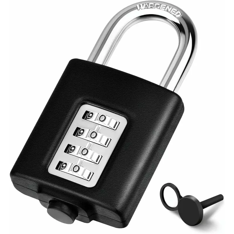 Candado de combinación para casillero Candado de combinación pequeño reiniciable para exteriores de 4 posiciones (negro) barato