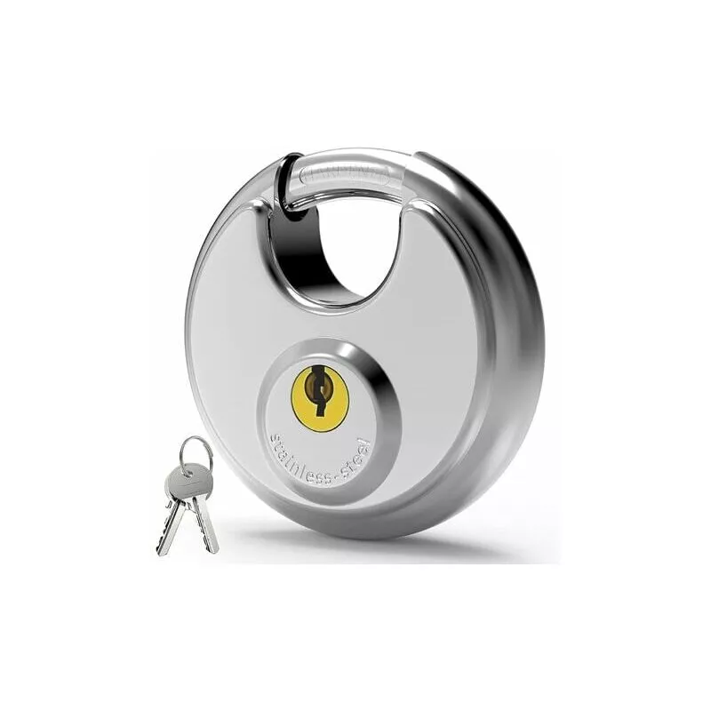 Candado de disco de acero inoxidable de 70 mm con arco de 9