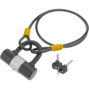 Candado de seguridad y cable de acero con protección exterior 8x1000mm - Primematik barato