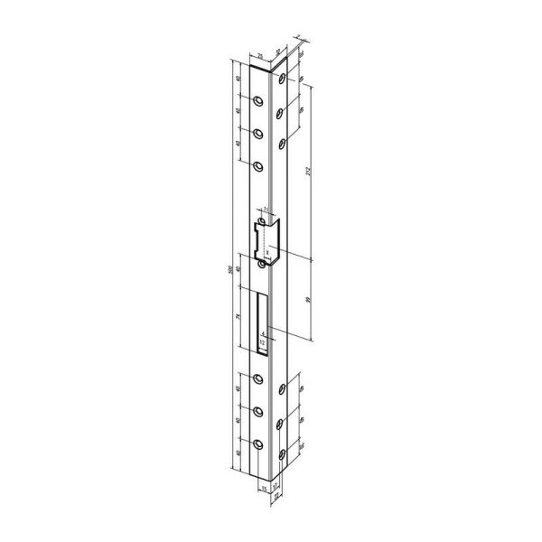 Cerradero acodado de seguridad 312 L.500mm S.3mm sta rectificado cincado din r Assa Abloy barato