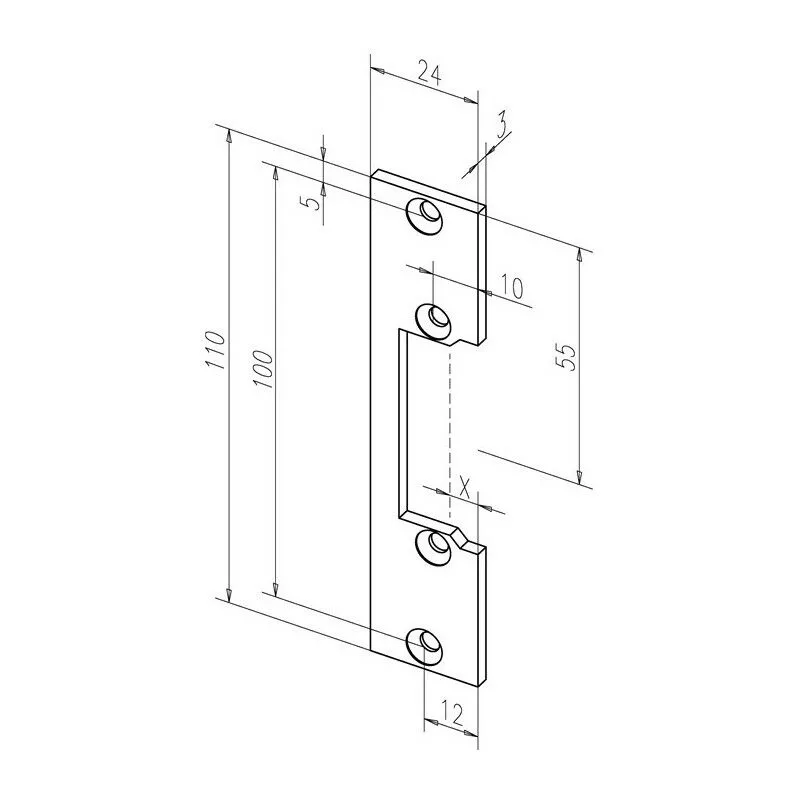 Cerradero plano 106 sta galvanizado