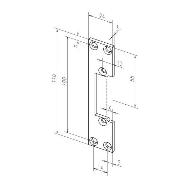 Cerradero plano 107 sta galvanizado