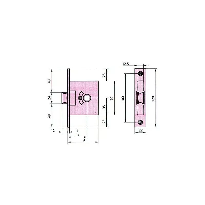 Cerradura Embutir 249-B 60 2 Hl. barato