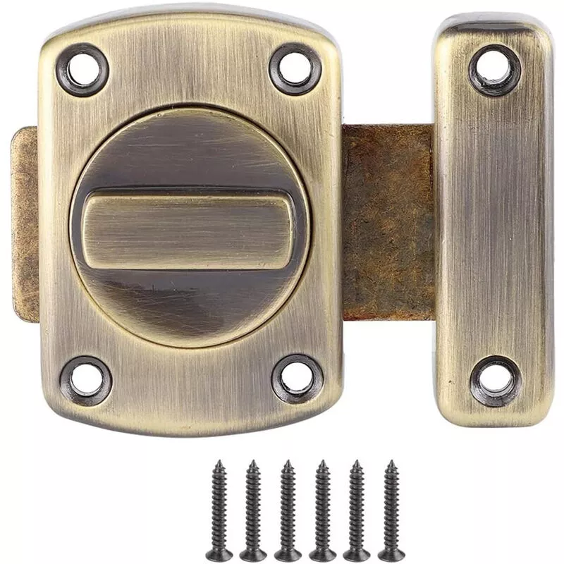 Cerradura de Seguridad de Puerta de Aleación de Zinc Cerradura de Puerta Móvil Antirrobo con Tornillos - Bronce barato