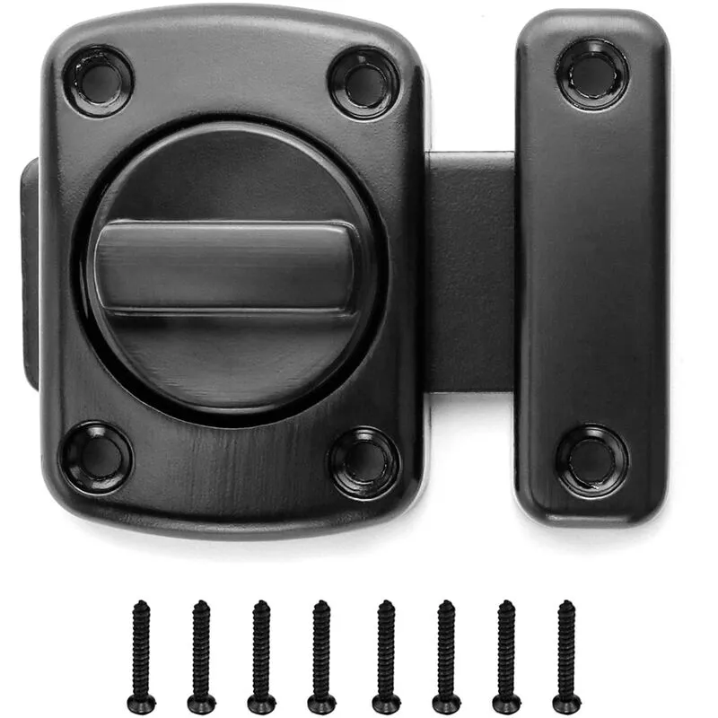 Cerradura de Seguridad de Puerta de Aleación de Zinc Cerradura de Puerta Móvil Antirrobo con Tornillos - Negro barato