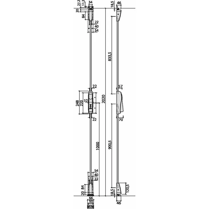 Cerradura de emergencia Sevad con varilla ds crossed - negro 6888 - 8250-0-13 barato