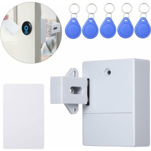 Cerradura de gabinete oculta rfid diy Apertura libre Sensor inteligente Armario Zapato Cajón Cerradura electrónica (Gris y 5 piezas de llaves) barato