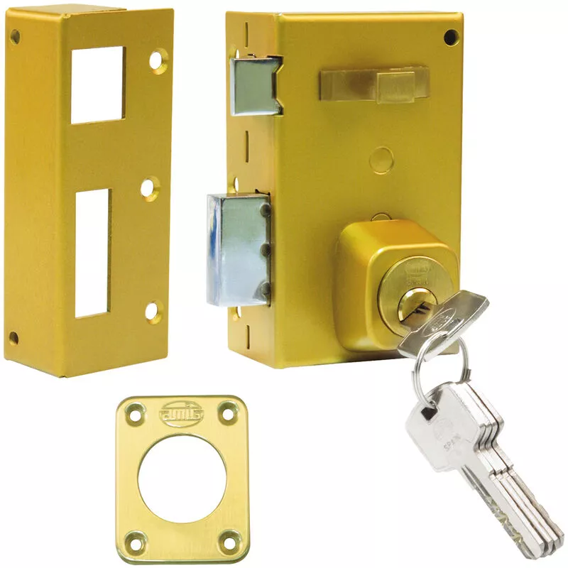 Cerradura sobreponer Acero Esmaltado oro Amig modelo 75 barato