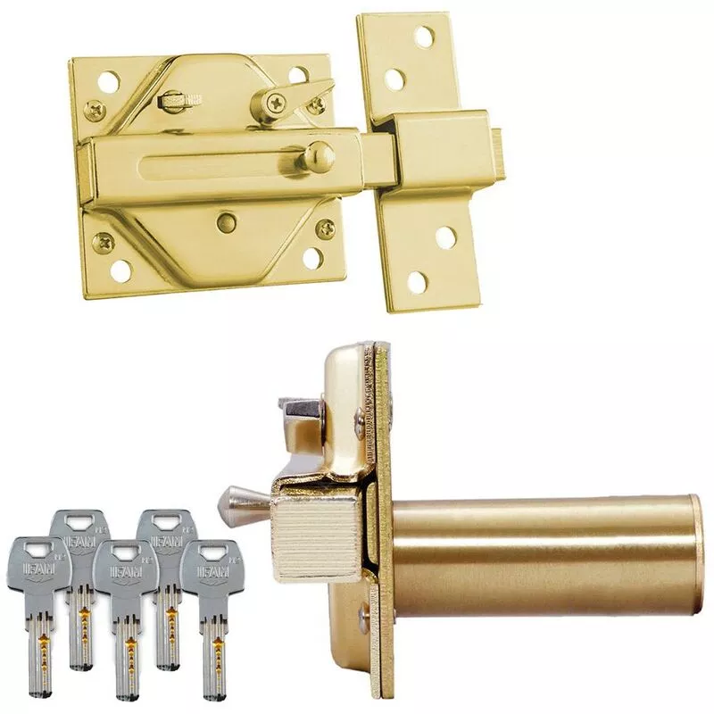 Cerrojo cs88l m50. acabado latonado. cilindro de 50mm. con 5 llaves de seguridad. ifam barato