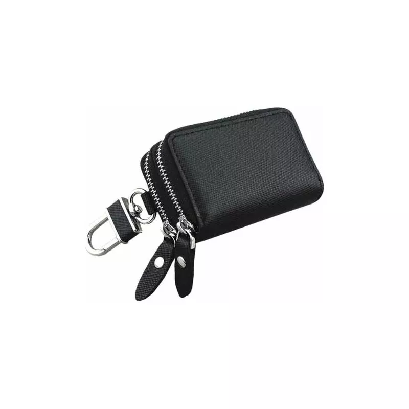 Cham - kwhfkc Estuche para mini llavero multifuncional de cuero resistente con doble cremallera (negro) barato