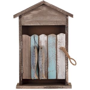 Cuelgallaves Adorno Pared Caja Llavero Cuelgallaves Marrón 7x21x30cm 26115 - Marrón - Signes Grimalt barato