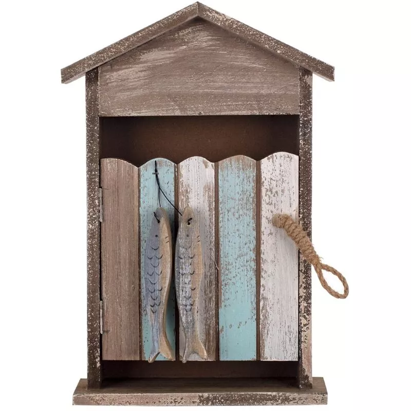 Cuelgallaves Adorno Pared Caja Llavero Cuelgallaves Marrón 7x21x30cm 26115 - Marrón - Signes Grimalt barato