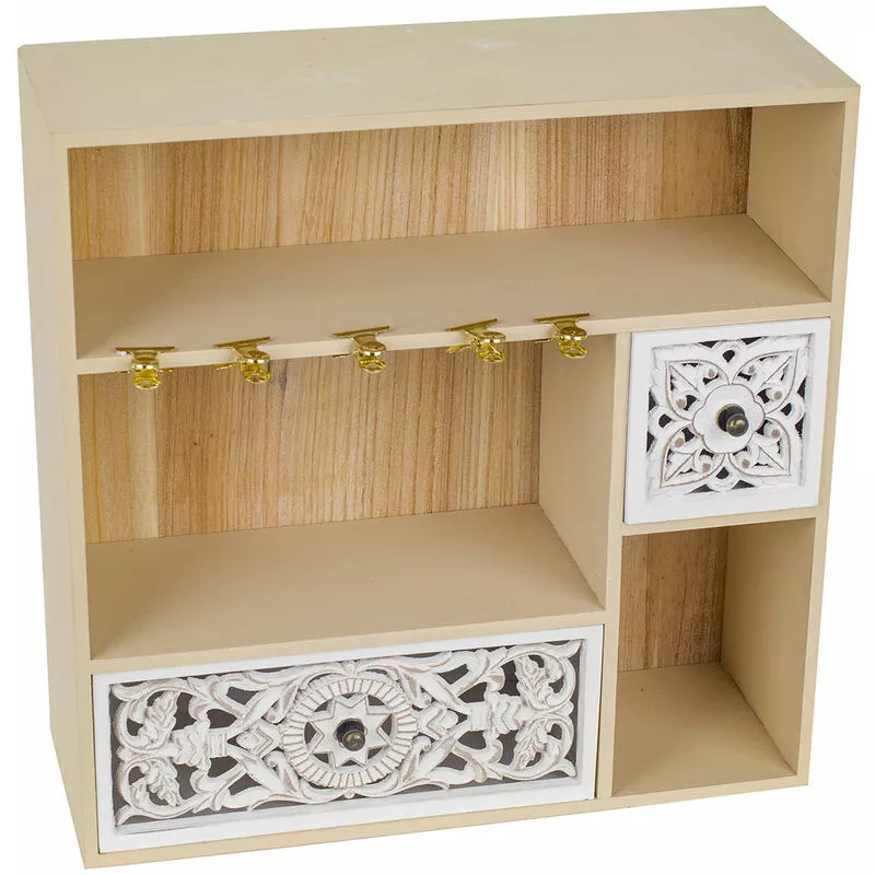 Cuelgallaves Adorno Pared Llavero Con Departamentos Cuelgallaves Marrón 30x11x30cm 26938 - Marrón - Signes Grimalt barato