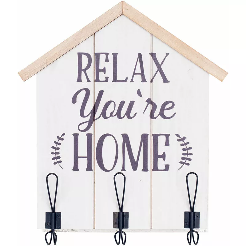 Cuelgallaves Adorno Pared Percha 3 Pomos Cuelgallaves Blanco 43x6x37cm 26989 - Blanco - Signes Grimalt barato